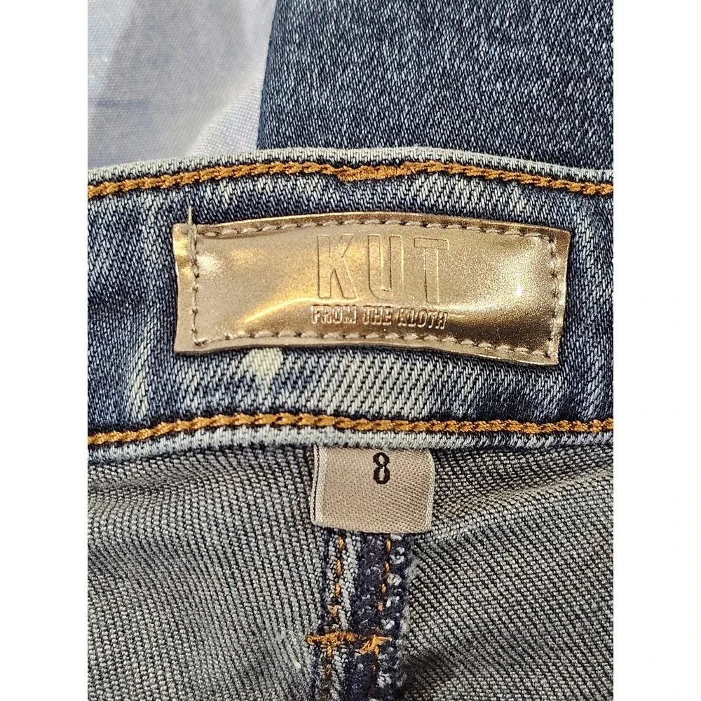 Kut from the Kloth Charlize Fab Ab Cigarette Leg High Rise Jeans Blue Size 8 EUC